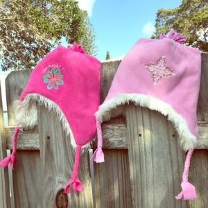 Obermeyer girls pink fleece / fur winter hat